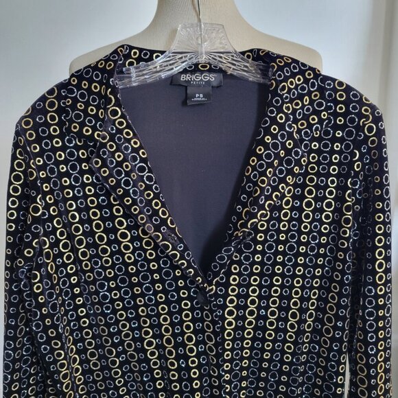 BRIGGS BLACK WITH GOLD/SILVER SPARKLE EVENING JACKET (Size: Petite Small) - Picture 6 of 14